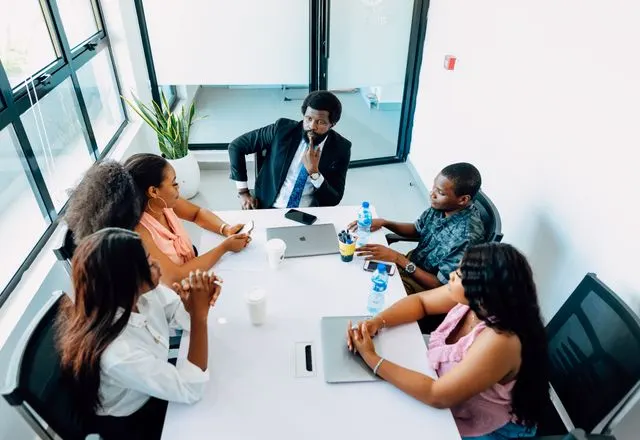 Business meeting in a Lagos office