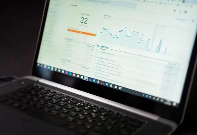 Laptop showing an analytics dashboard
