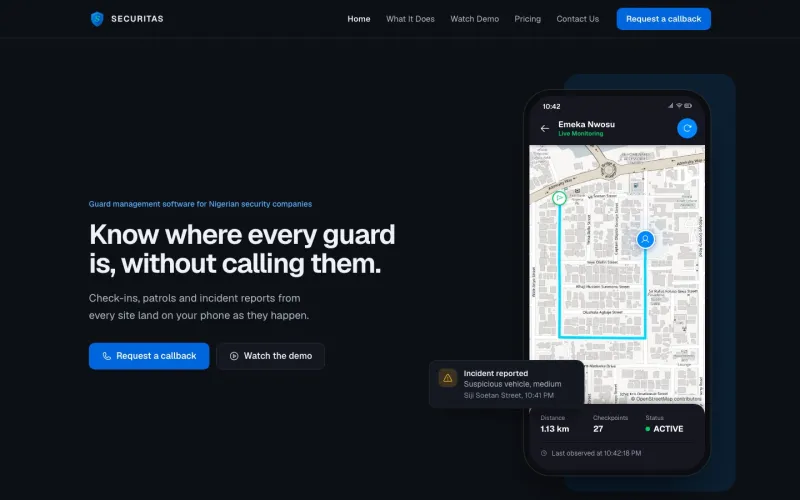 Securitas home page